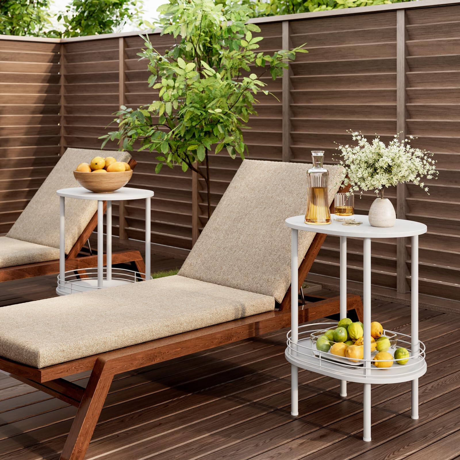 Alt View 3. VEGA AUTOMOTIVE - Round Side Table Bedside With Storage Morden Nightstand Samll For Living Room Bathroom Bedroom Laundry - Black Power Outlets.