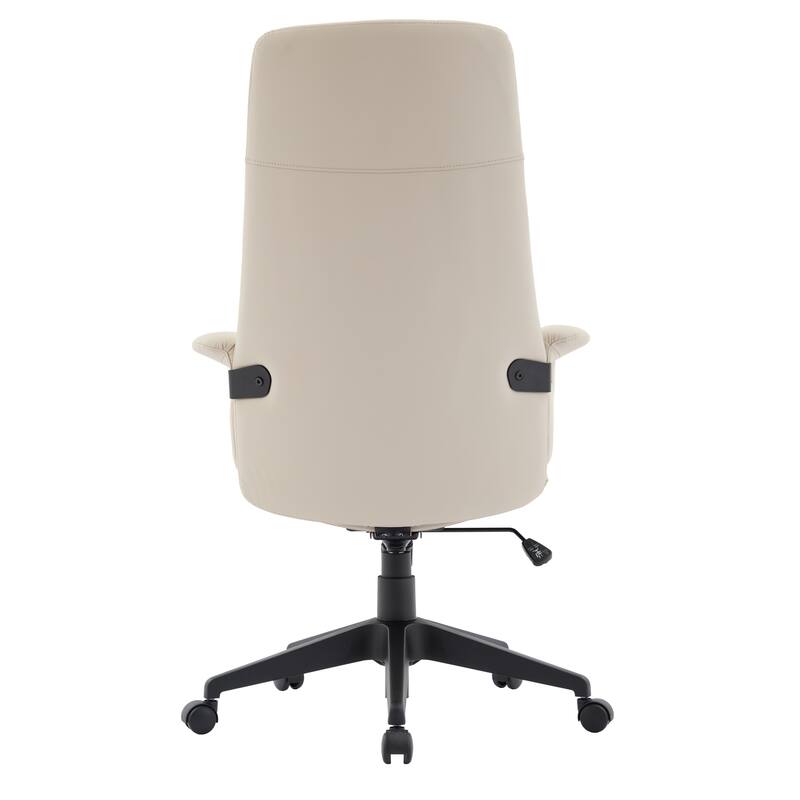 Alt View 5. LeisureMod - Inifini High Back Office Chair Ergonomic PU Leather Lumbar Support Foam Cushion Iron Frame - Tan.