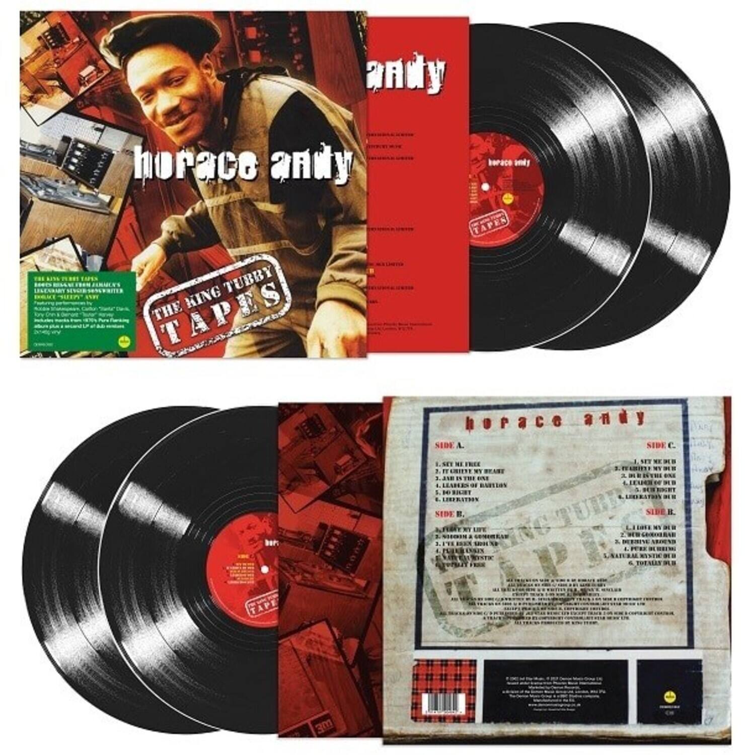 Sure, here is the corrected and grouped text from the image:

---

**Front Cover:**

- horace andy
- THE KING TUBBY'S TAPES

**Back Cover:**

- horace andy
- THE KING TUBBY'S TAPES

**Side A:**

1. See Me Free
2. Ain't No One
3. I'm Just a Man
4. Love Thyself
5. Johnny W. (I'm Just a Man)
6. I'm Just a Man
7. I'm Just a Man
8. I'm Just a Man

**Side B:**

1. Johnny W. (I'm Just a Man)
2. I'm Just a Man
3. I'm Just a Man
4. I'm Just a Man
5. I'm Just a Man
6. I'm Just a Man
7. I'm Just a Man
8. I'm Just a Man

**Side C:**

1. I'm Just a Man
2. I'm Just a Man
3. I'm Just a Man
4. I'm Just a Man
5. I'm Just a Man
6. I'm Just a Man
7. I'm