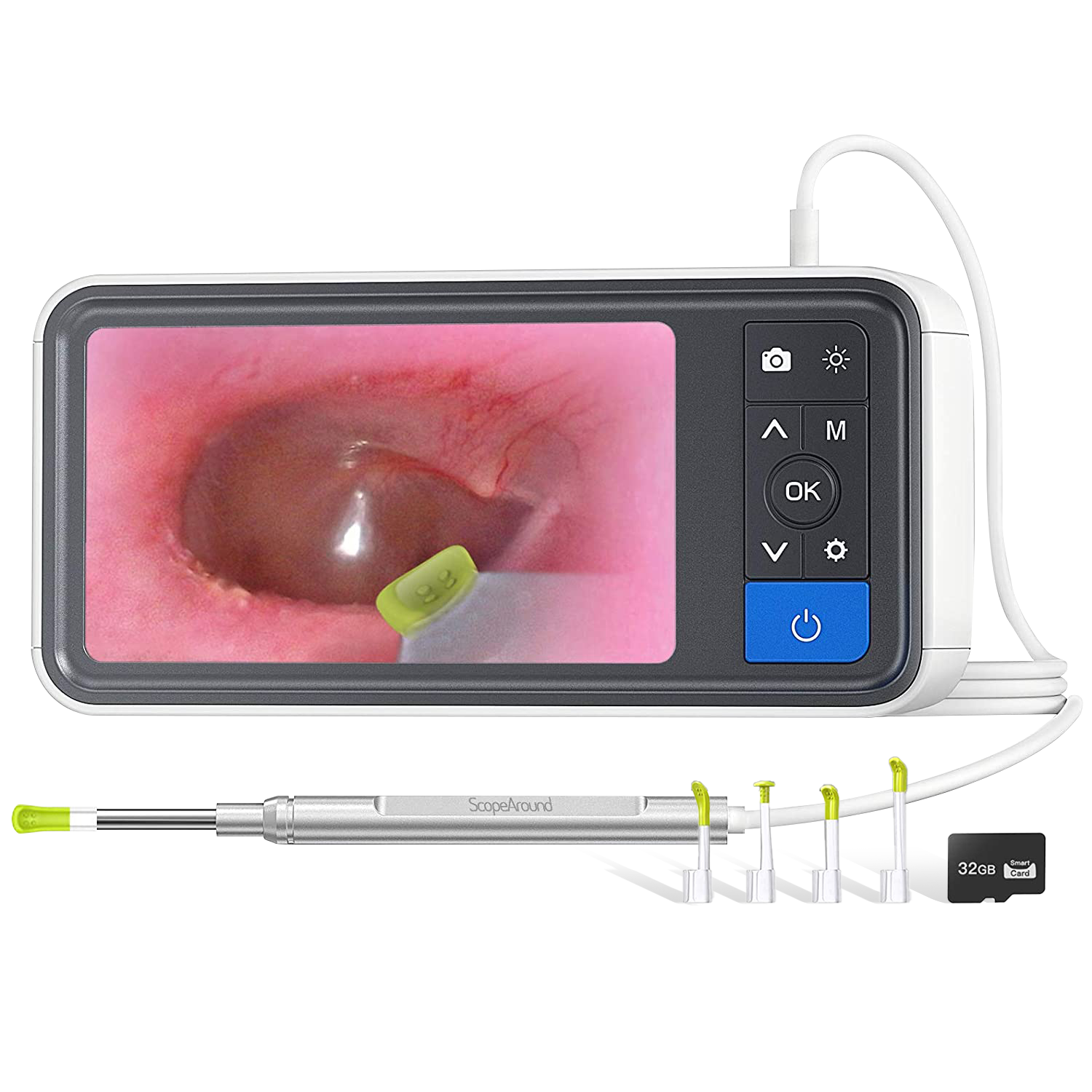 "Scopearound - MS450 Digital Otoscope with 5"" Screen Ear Wax Removal Kit - White / Grey / Blue Lime Green" price history on PriceWatchPro