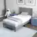 Alt View 4. Costway - Twin Bed Frame Modern Platform Bed with Linen Upholstered Wingback Headboard - Grey.