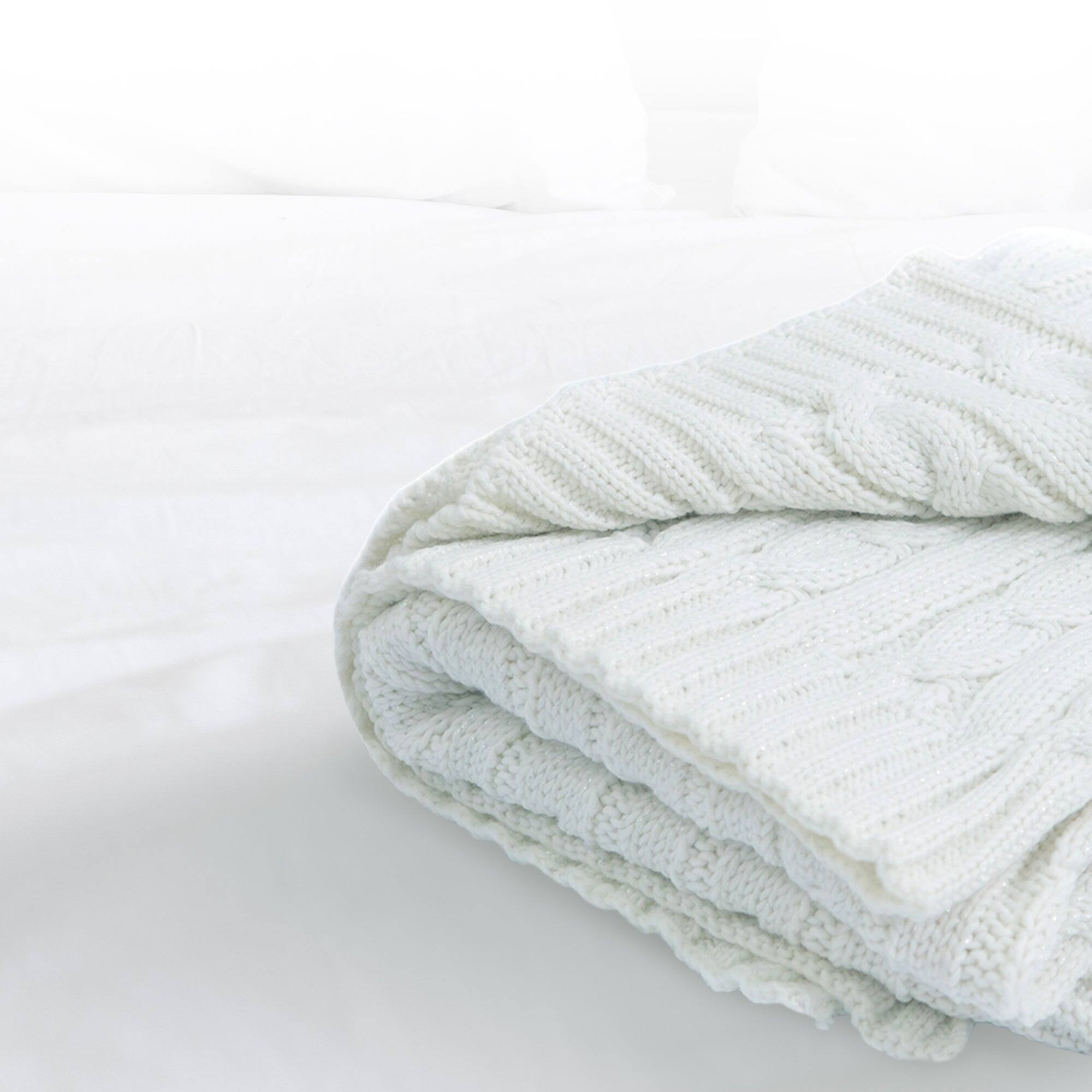 Alt View 9. Cheer Collection - Cable Knit Throw Blanket - Super Soft, Cozy, and Thick for Couch, Bed, or Chair - Ivory.