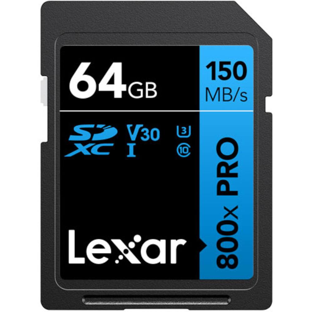 64GB 150 MB/s V30 XC I 10 PRO Lexar 800x