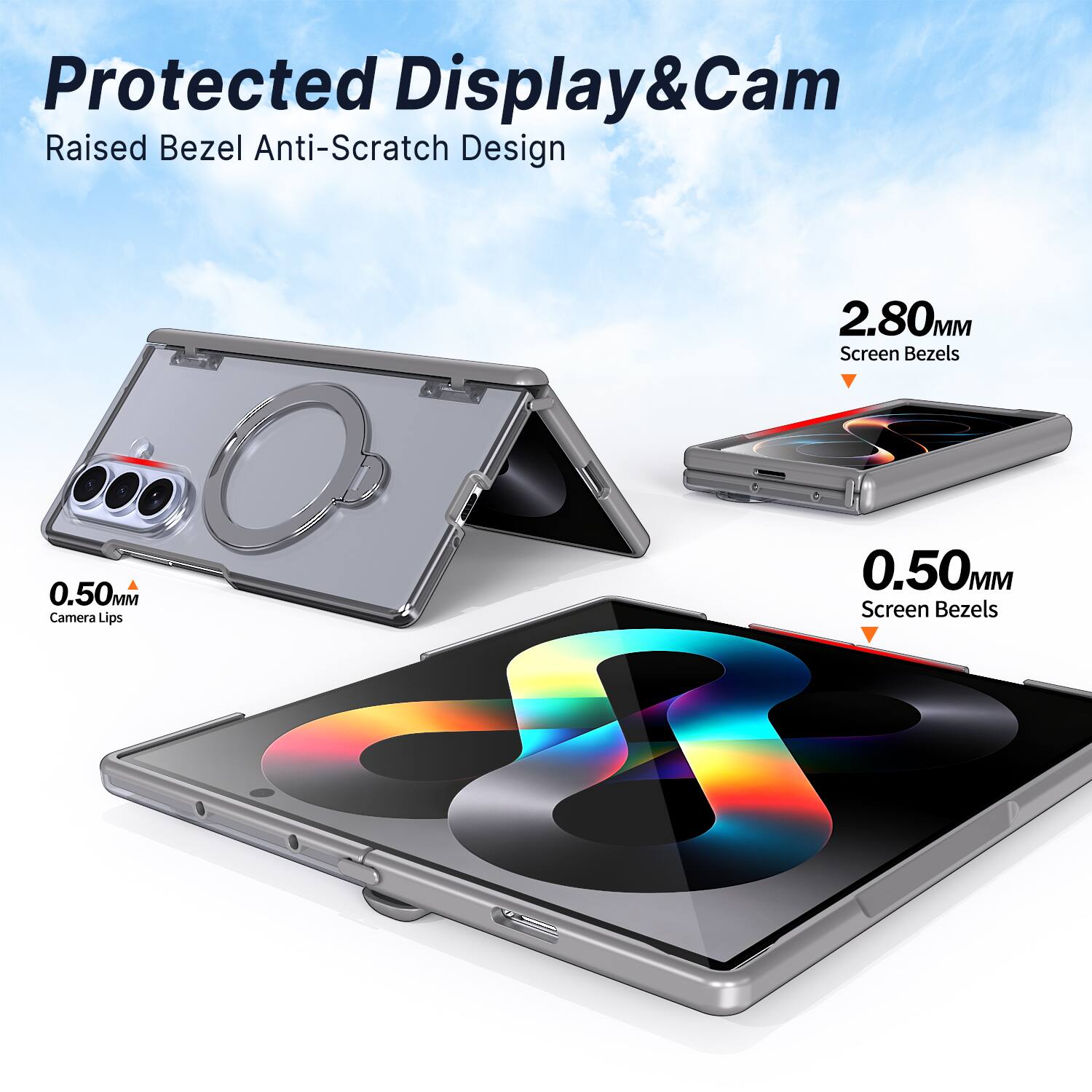 Protected Display & Cam  
Raised Bezel Anti-Scratch Design  
2.80MM Screen Bezels  
0.50MM Camera Lips  
0.50MM Screen Bezels