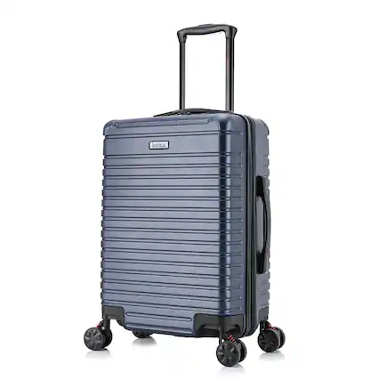 Front. InUSA - Deep lightweight hardside spinner luggage 20" carry-on - BLUE.