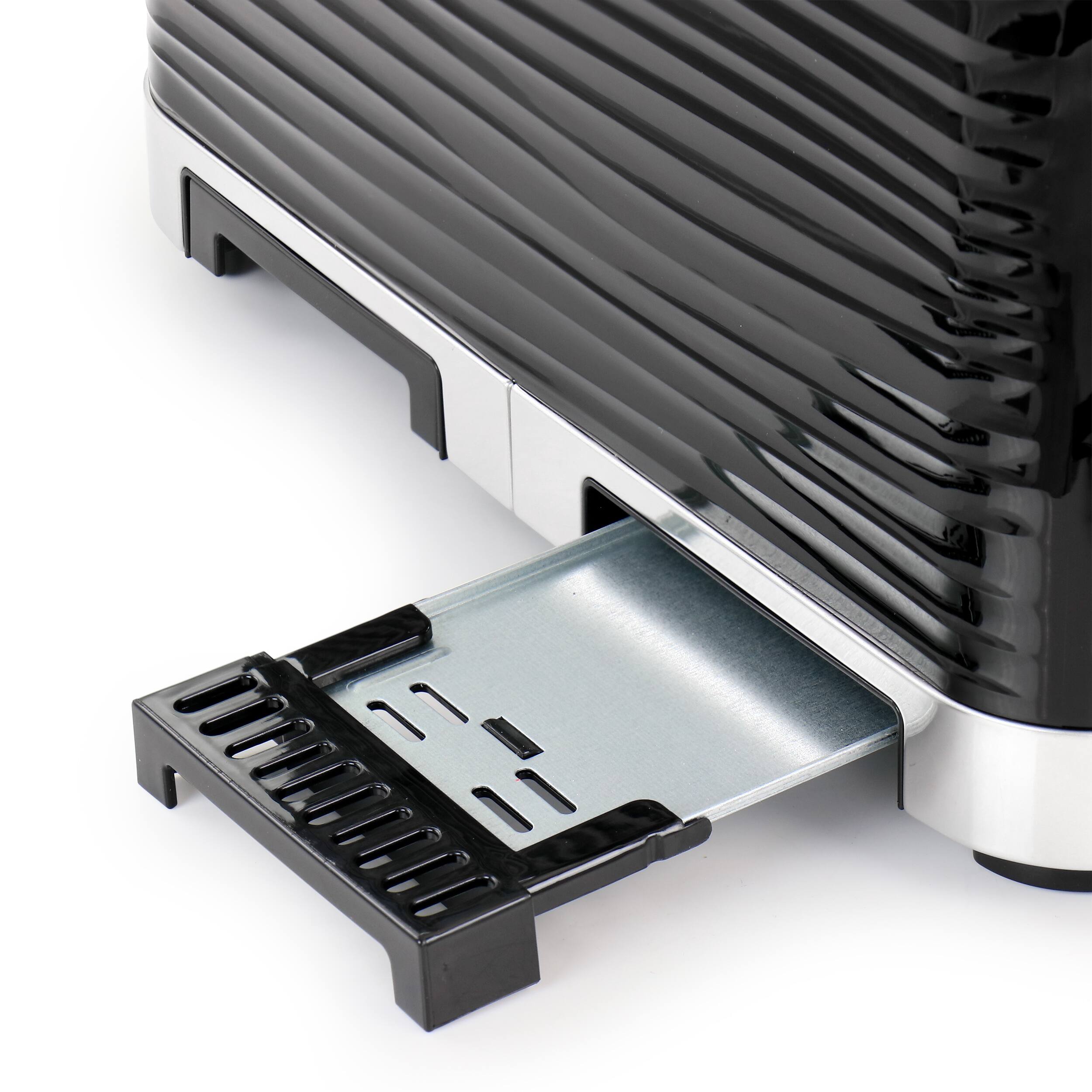 Back. Russell Hobbs - Russell Hobbs Retro Style 4 Slice Toaster in Black - Black.