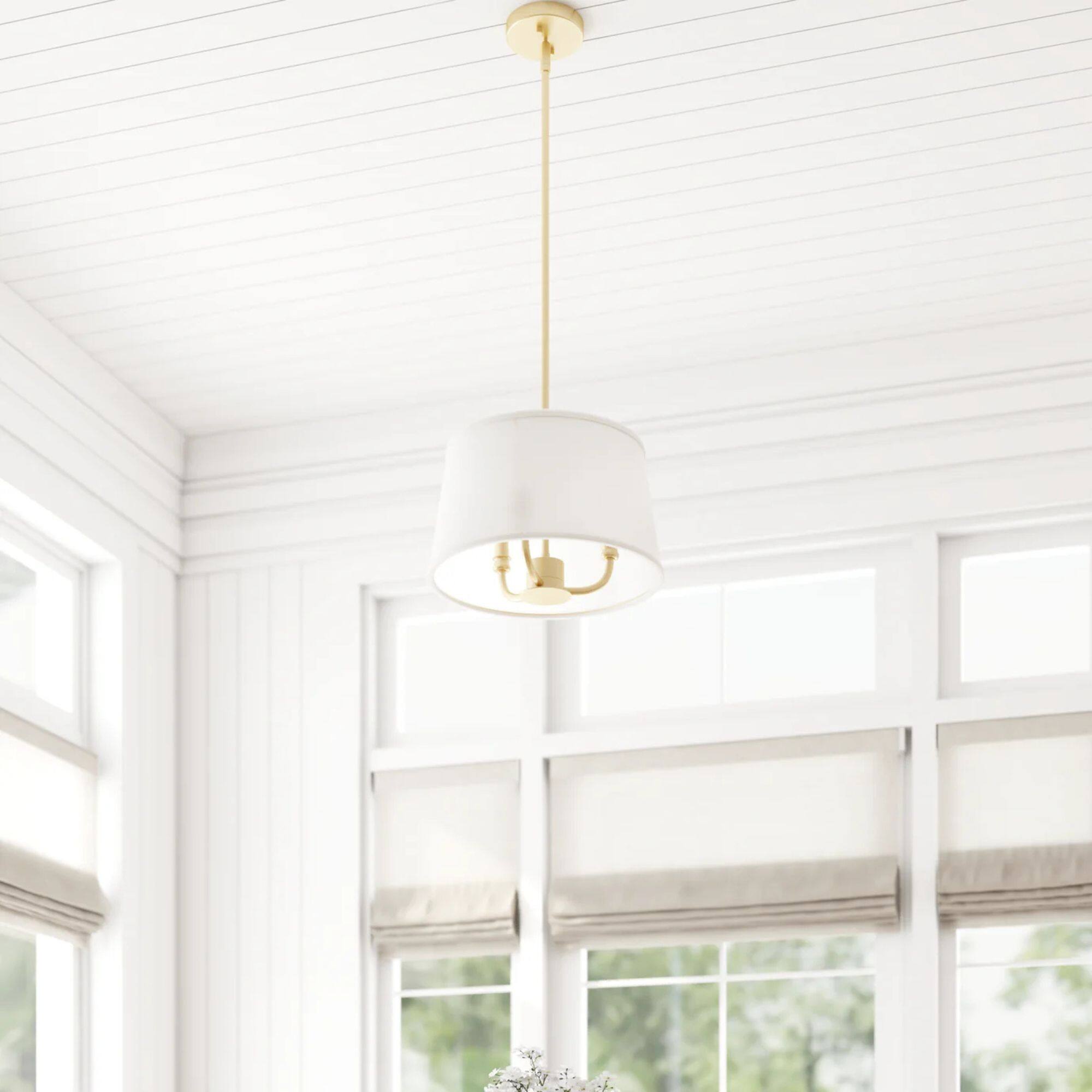 Alt View 8. Prominence Home - Prominence Home Billet 3 Light Semi Flush Convertible Pendant, Brushed Gold.