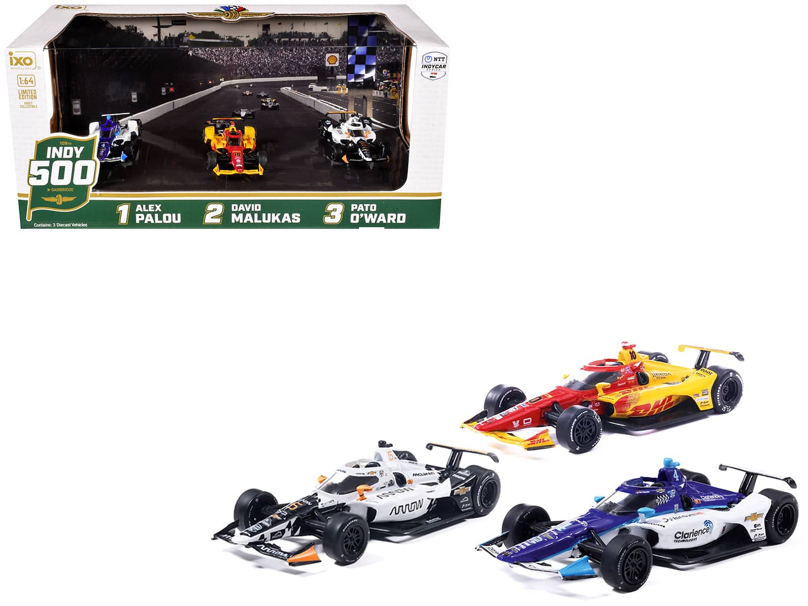 """109th Indianapolis 500"" (2025) Podium Set of 3 IndyCars 1/64 Diecast Model Cars by IXO Models" price history on PriceWatchPro