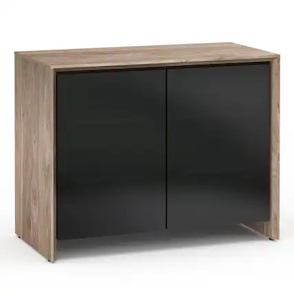 Front. Salamander Designs - Salamander Designs Chameleon Collection Barcelona 323 RM Twin Rack Mount AV Cabinet - Black/Walnut.