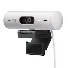 Logitech - Brio 500 1920x1080p Webcam with Privacy Cover - Off-White