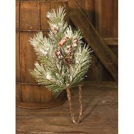 BreeBe - Flocked Pine Spray w/Cones 24" - Multicolor