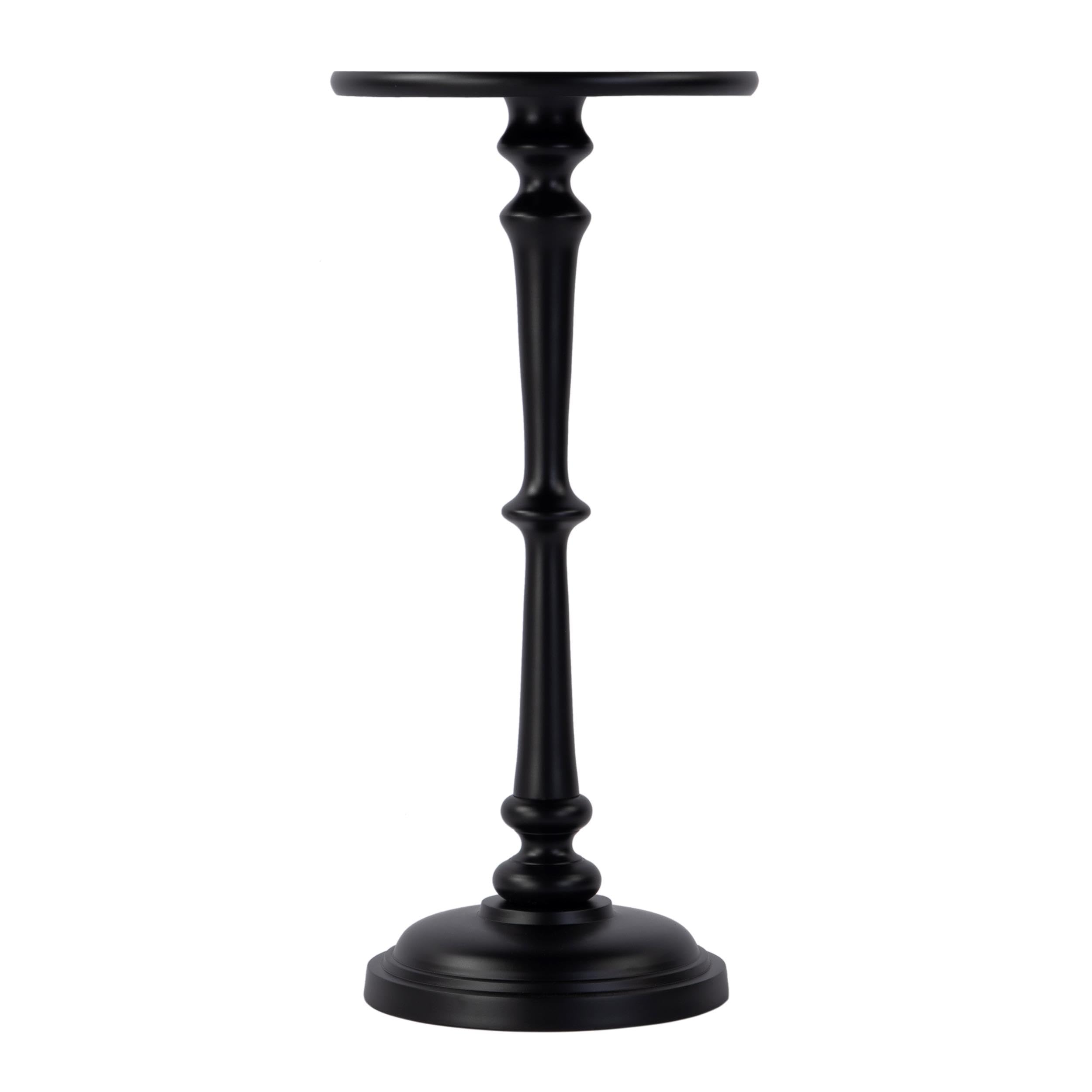 Angle. Butler Specialty - Alisa 10 in. W Round All Metal Pedestal Base End Table - Bronze.
