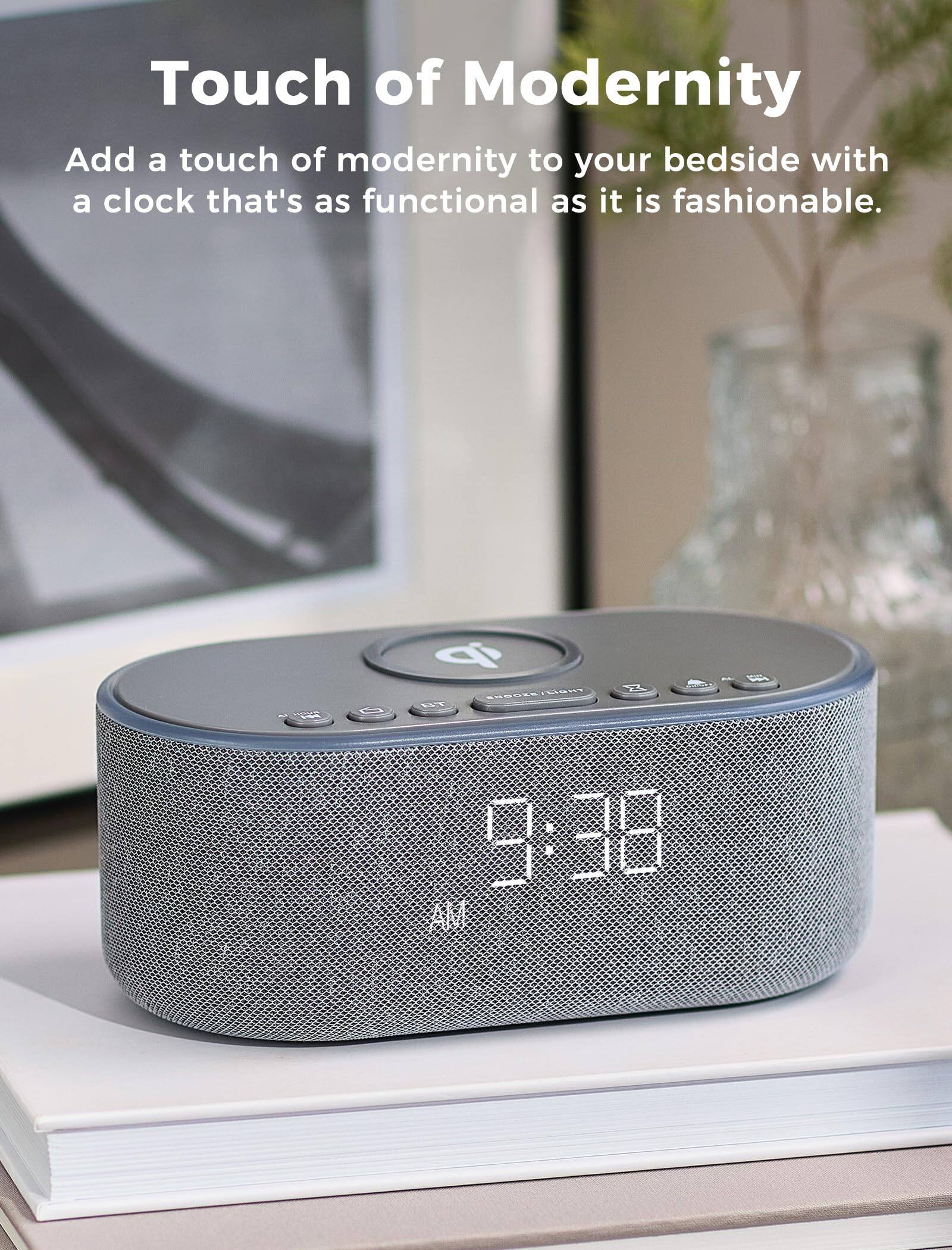 Touch of Modernity  
Add a touch of modernity to your bedside with a clock that's as functional as it is fashionable.