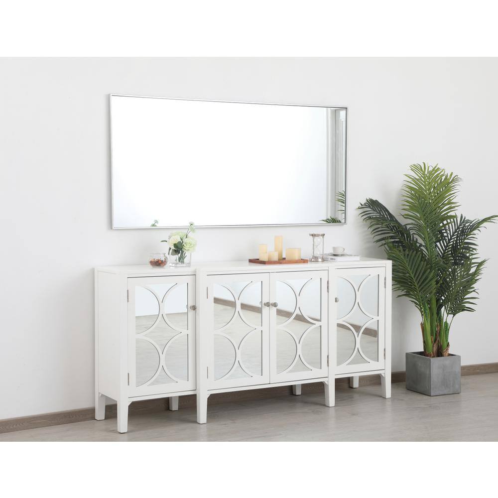 Alt View 1. Elegant Decor - Metal frame rectangle mirror 30 inch in silver - Silver.