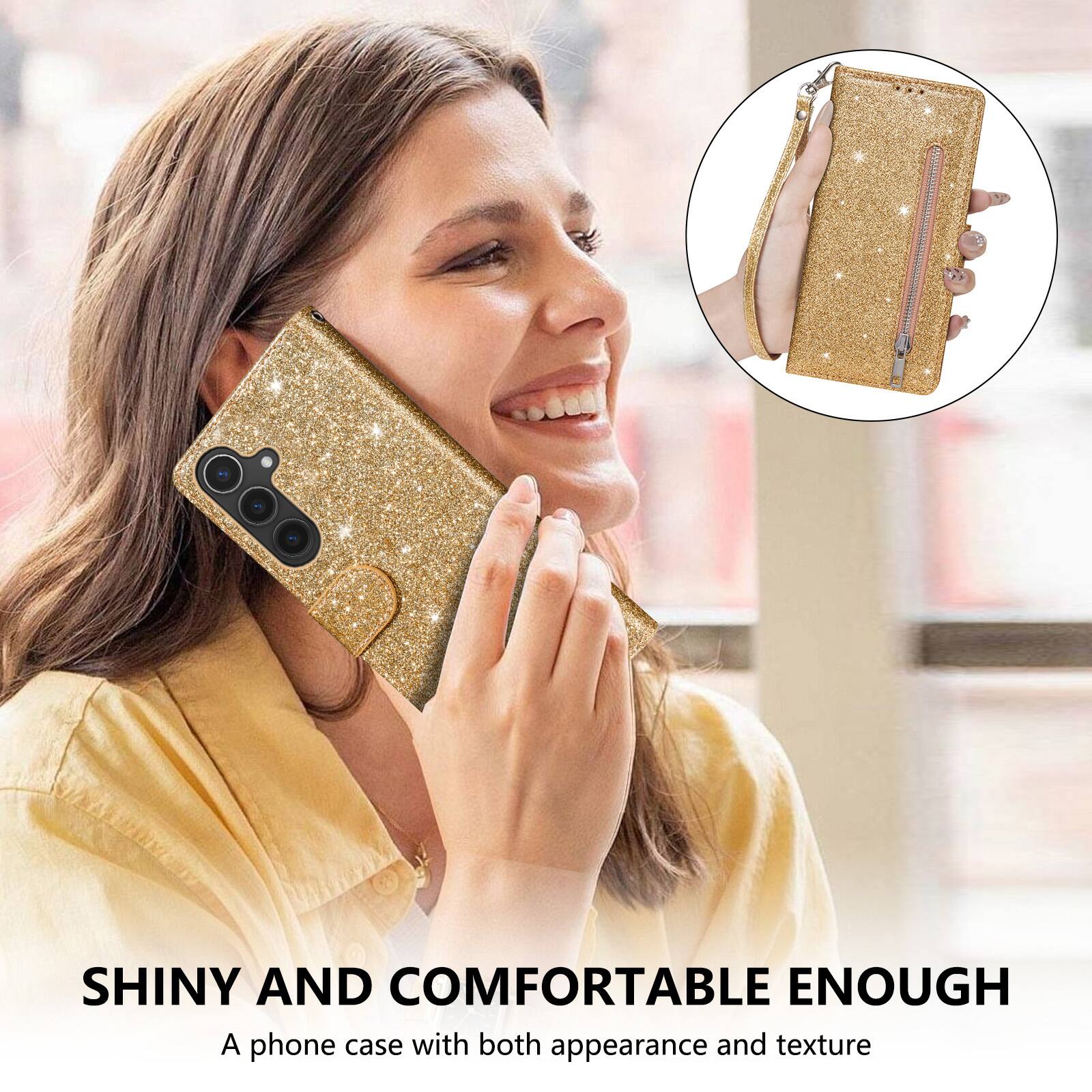 SHINY AND COMFORTABLE ENOUGH  
A phone case with both appearance and texture