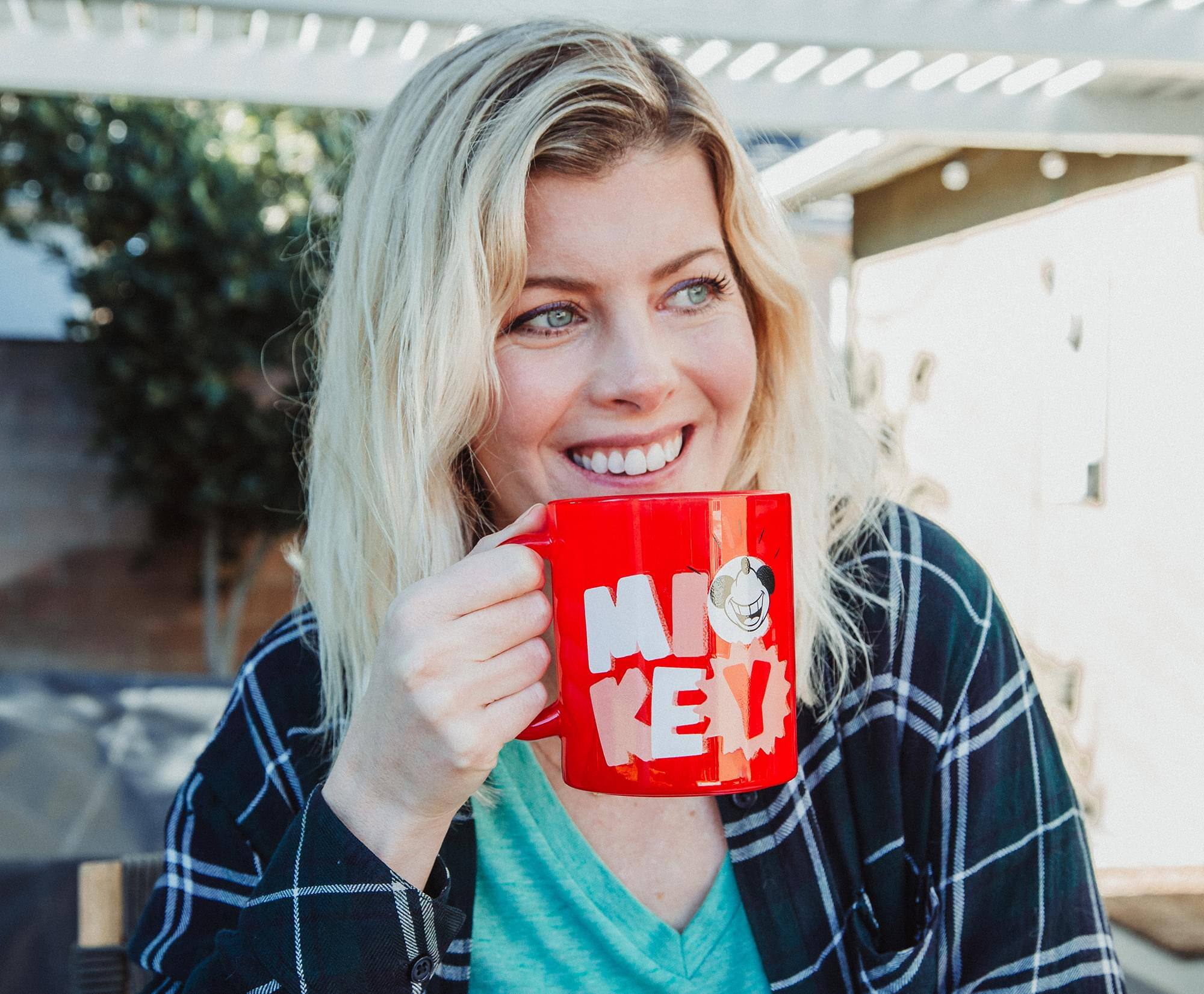 Alt View 4. Disney - Disney Mickey Mouse Thumbs-Up Glass Coffee Mug | Holds 18 Ounces - Red.