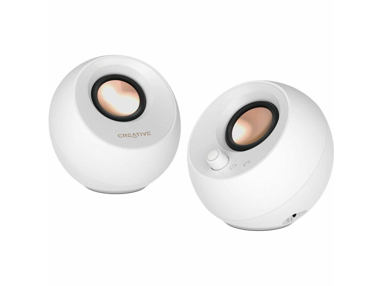 Alt View 5. Creative Labs - Creative Labs Pebble Pro 2.0 Bluetooth Desktop Speakers (White) - White.