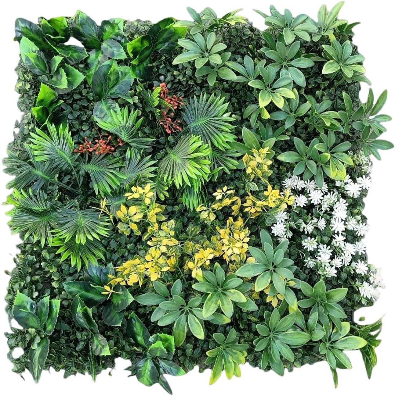 Homhougo - Artificial Boxwood Wall Panels, 20''x20'' 6pcs Grass Wall Panels, Greenery Backdrop Privacy Screen with UV Protection - Green