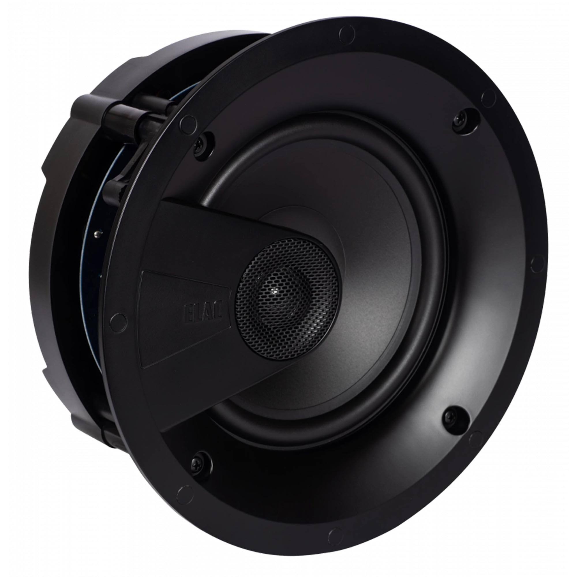 Alt View 2. ELAC - Elac IC-V81-W - Vertex 1 8" In-Ceiling Speaker - Includes White Grille, Sold Individually - Black/Gray.