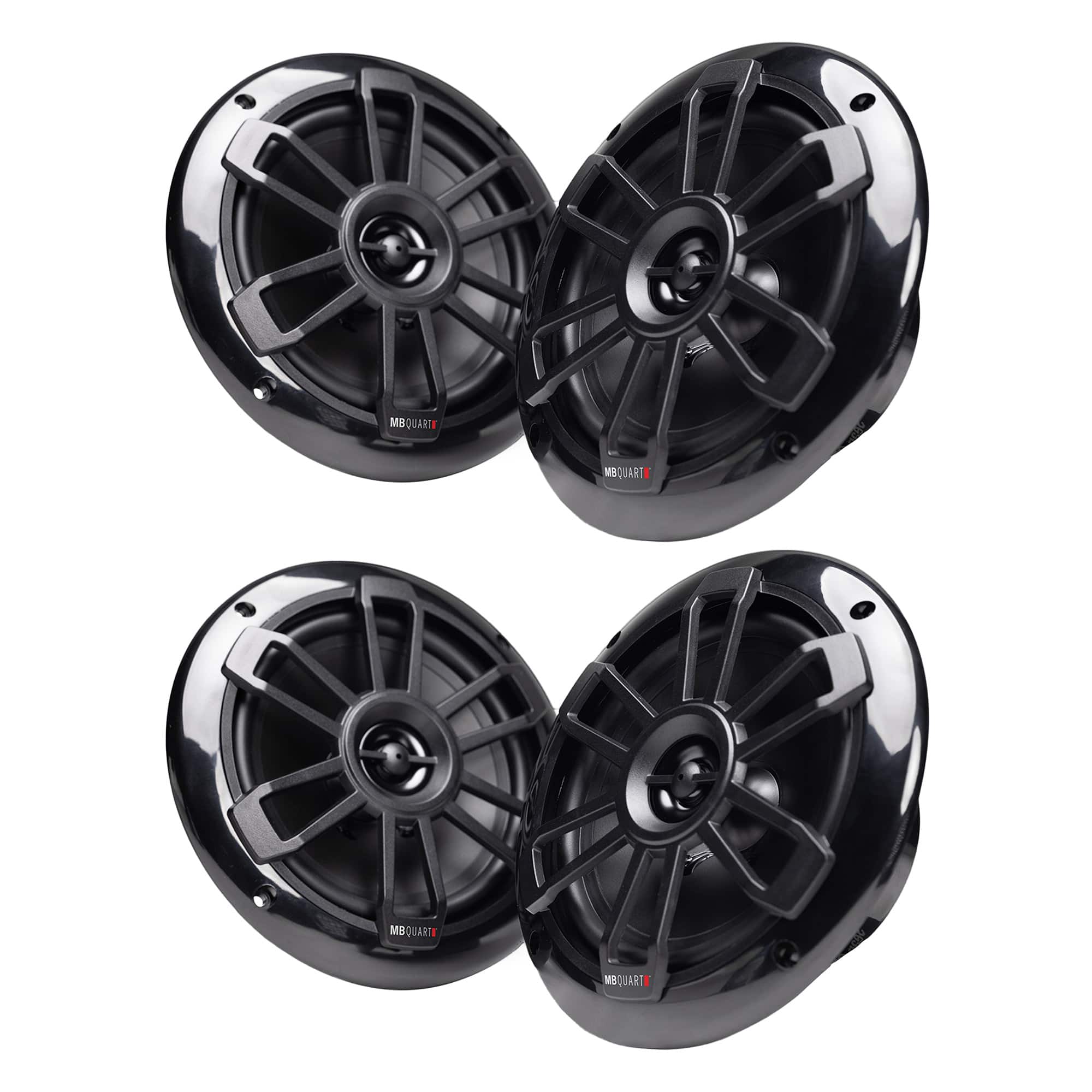 MB Quart - NF1-116B Nautic Series Marine Coaxial Speakers, 2 Pair, 6.5 Inch - Black