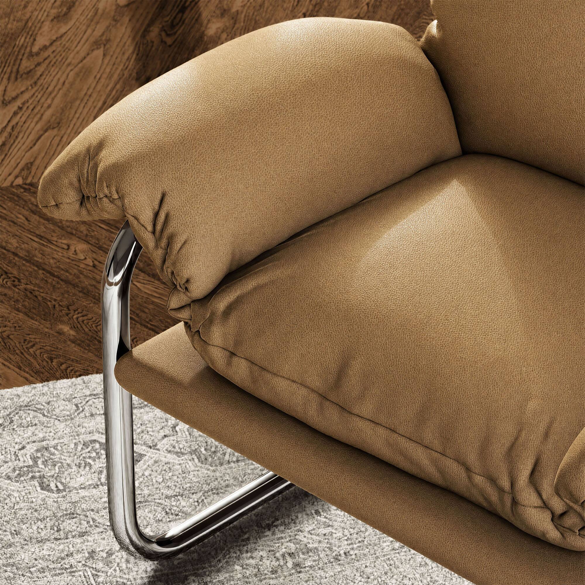 Alt View 1. Modway - Ansel Vegan Leather Accent Chair by Modway - Toast.