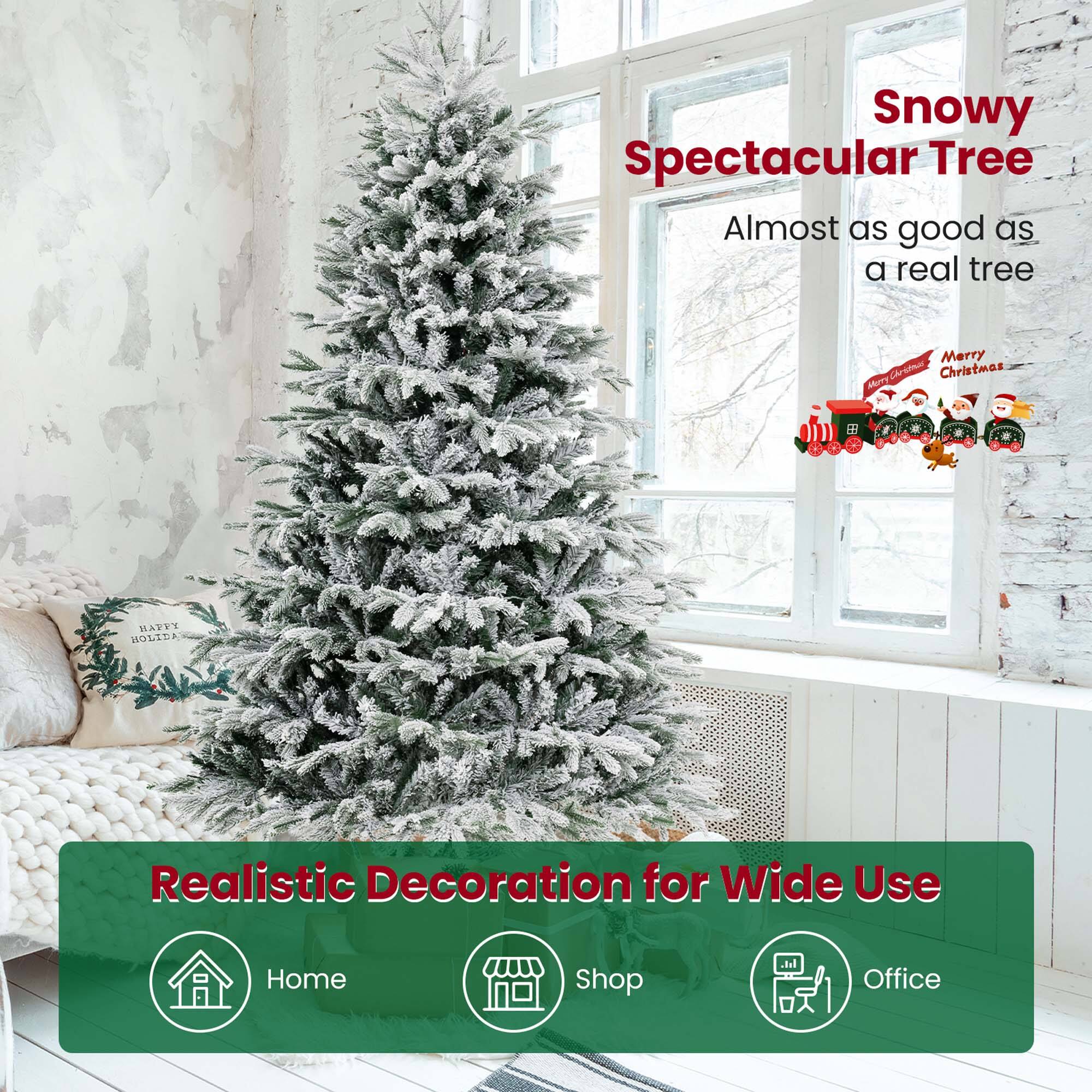 Snowy Spectacular Tree Almost as good as a real tree Merry Christmas Realistic Decoration for Wide Use Home Shop d Office
