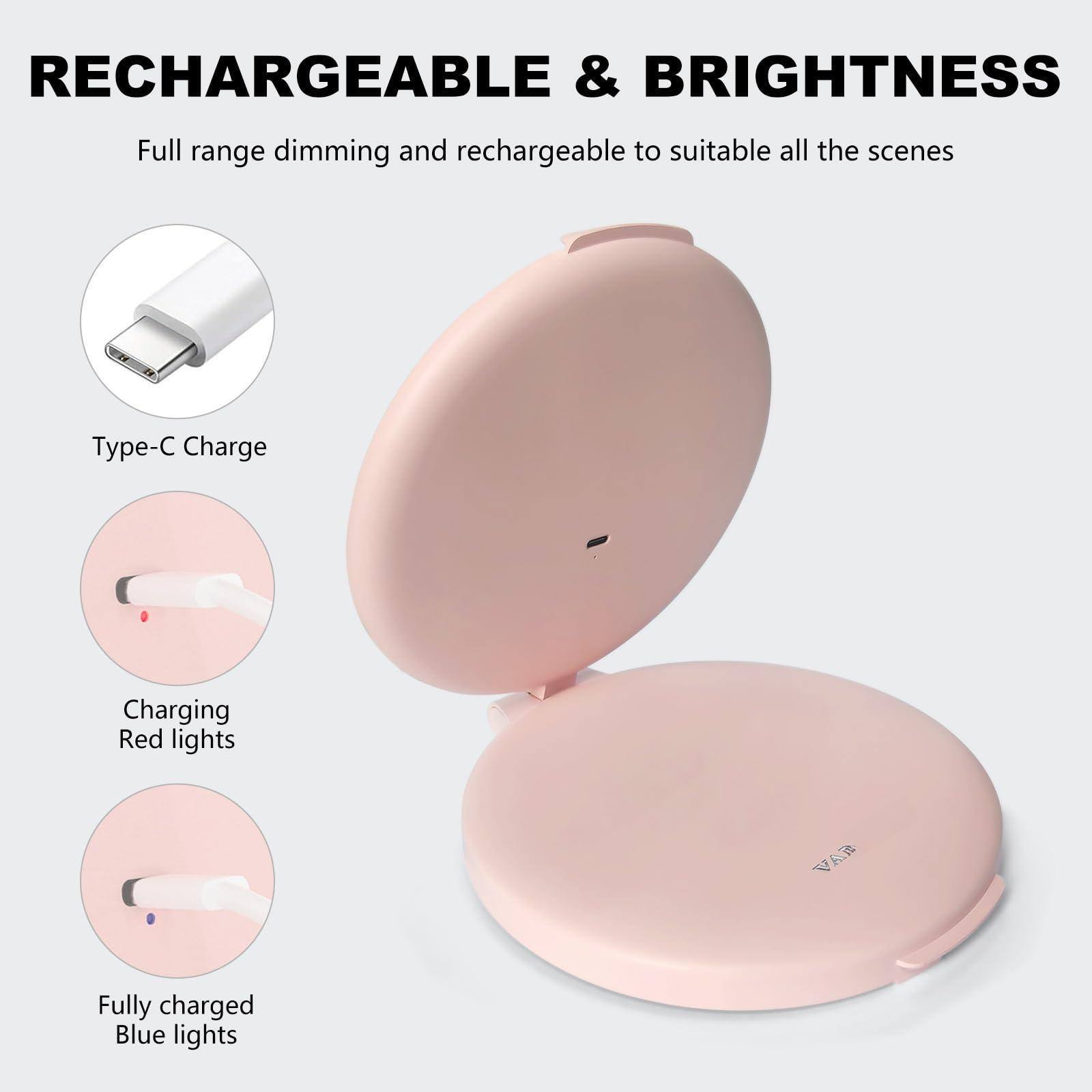 RECHARGEABLE & BRIGHTNESS

Full range dimming and rechargeable to suit all the scenes

Type-C Charge

Charging Red lights

Fully charged Blue lights