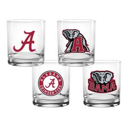 Indigo Falls - Alabama Crimson Tide 4-Pack Collector's 14oz. Rocks Glass Set - Multicolor
