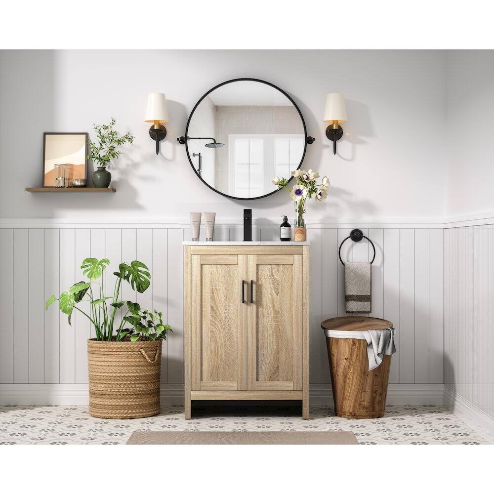 Alt View 7. Elegant Kitchen and Bath - Finnley 24 Inch Single Bathroom Vanity In Mango Wood - Mango Wood.