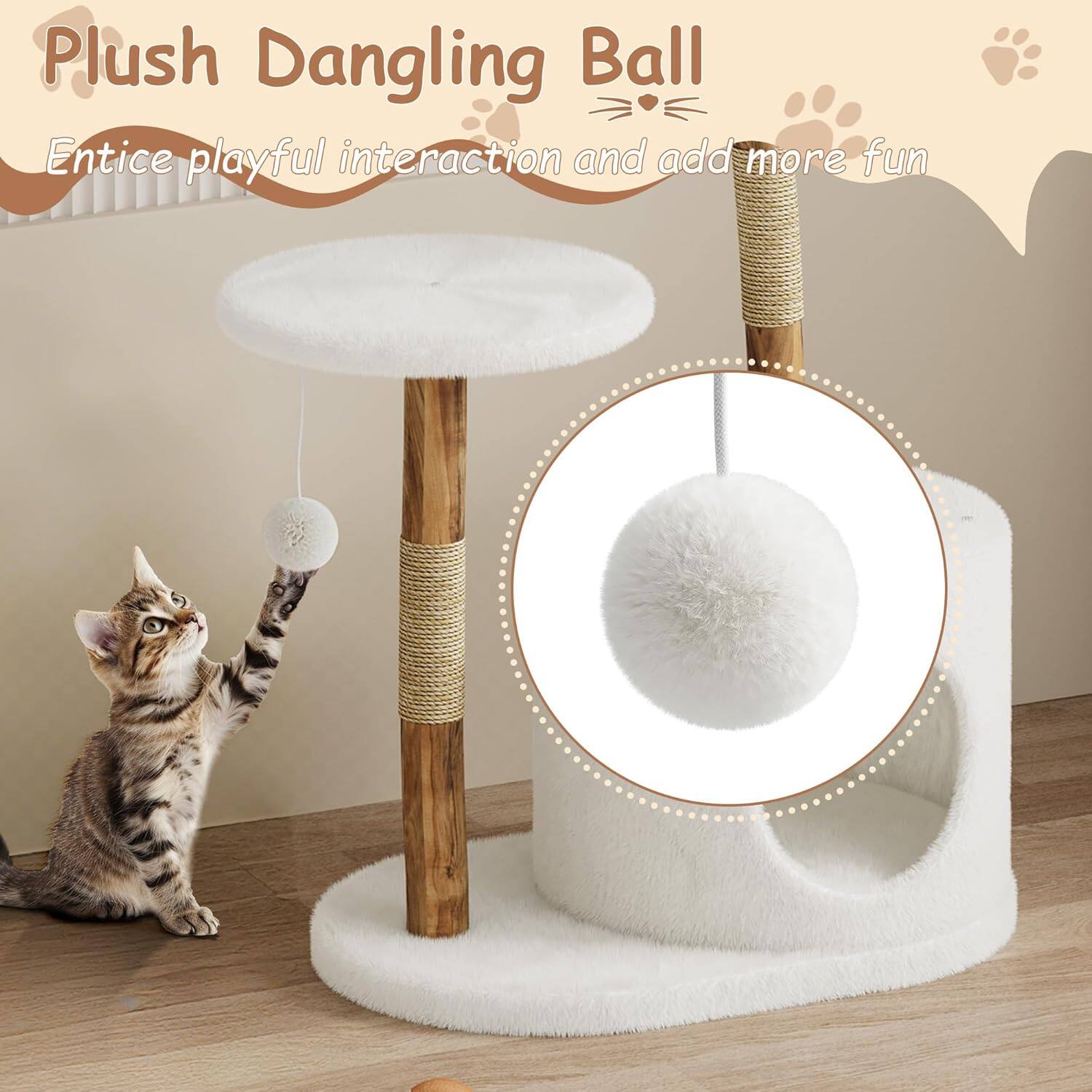 Plush Dangling Ball  
Entice playful interaction and add more fun