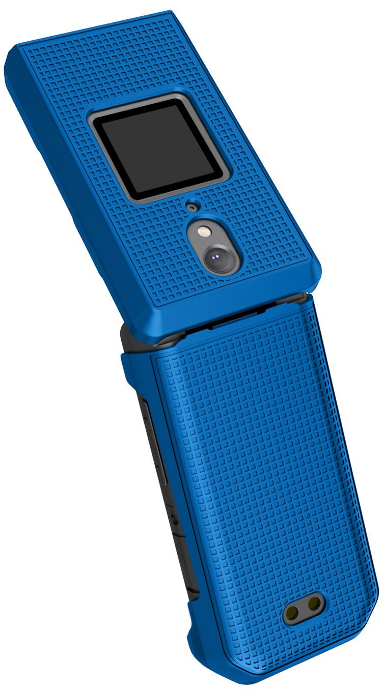 Alt View 6. Nakedcellphone - Case and Belt Clip Holster for CAT S22 Flip Phone - Blue.