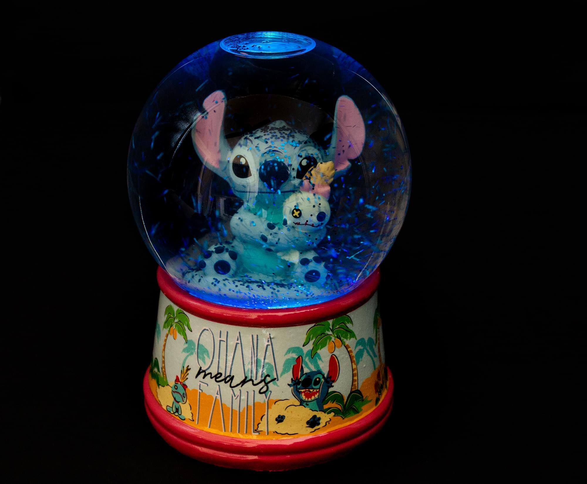 Alt View 1. Silver Buffalo - Disney Lilo & Stitch Ohana Light-Up Collectible Snow Globe | 6 Inches Tall - Blue.