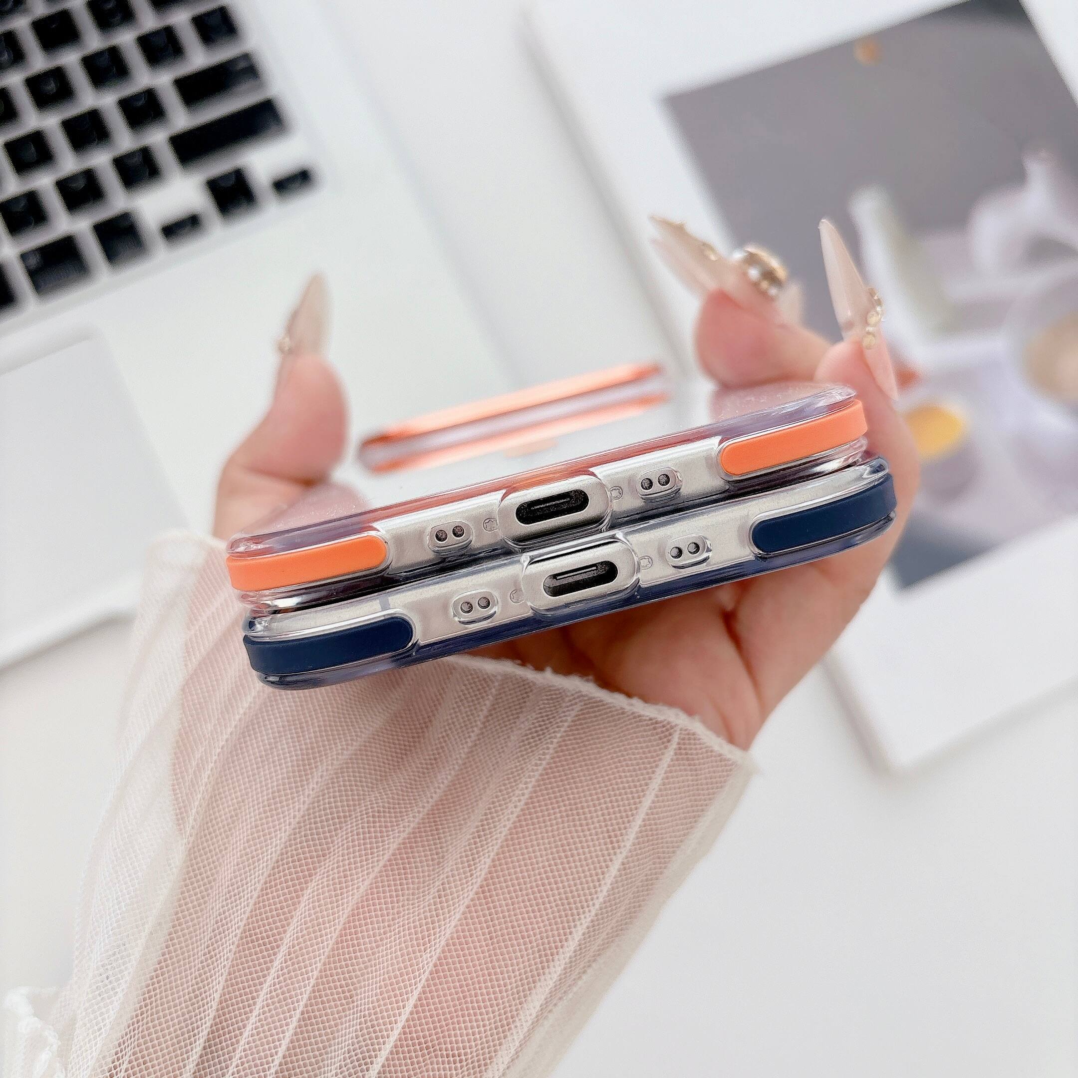 Alt View 3. Dteck - Rugged Magnetic Case for Apple iPhone Air, Clear Shockproof Hybrid Protective Cover, Metal Camera Ring and Raised Edges - Darkblue.