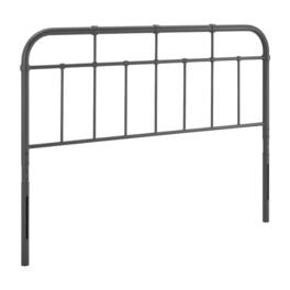 FurniFact - Metal King Headboard with Sturdy Frame and Sleek Minimalist Design - Gray