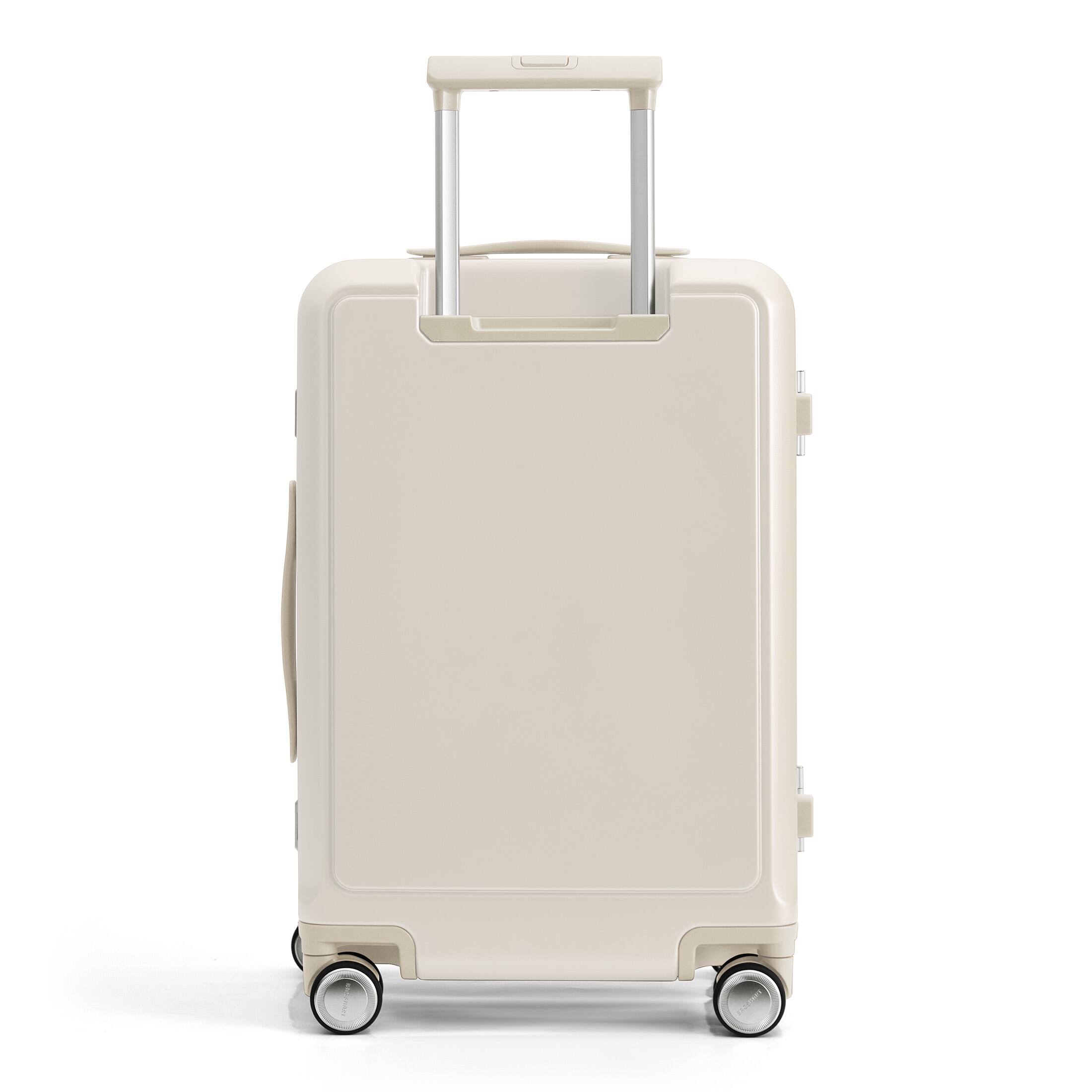 Angle. Bagsmart - Pebble 20" Carry-on Luggage, Slim Aluminum Frame Hardside Suitcase with Steel-Bearing Spinner Wheels & TSA Lock - Light Gray.