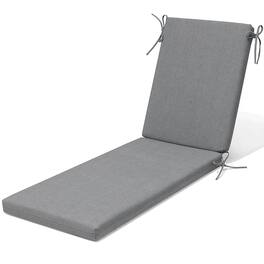 Crestlive Products - 1pc 80in Outdoor Water Resistant Chaise Lounge Chair Cushion with Ties Patio lounge cushion - Light Gray