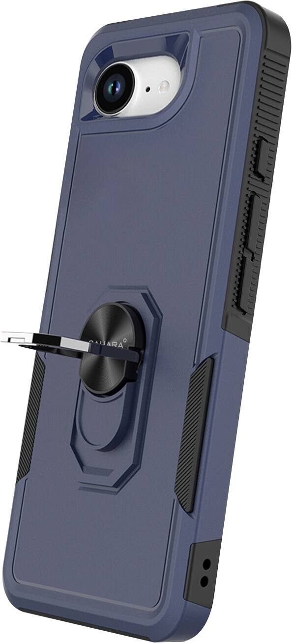 Left. SaharaCase - Raider Series Heavy Duty Kickstand Case for Apple iPhone 16e - Night Sky Blue.