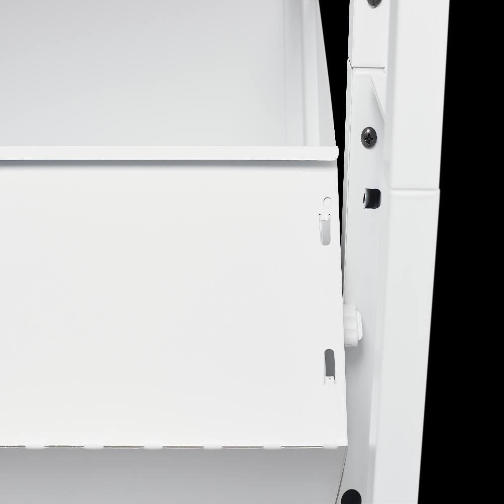Alt View 9. Loheer - Loheer White Metal Shoe Cabinet 4 Flip Drawer Shoe Organizer - White.