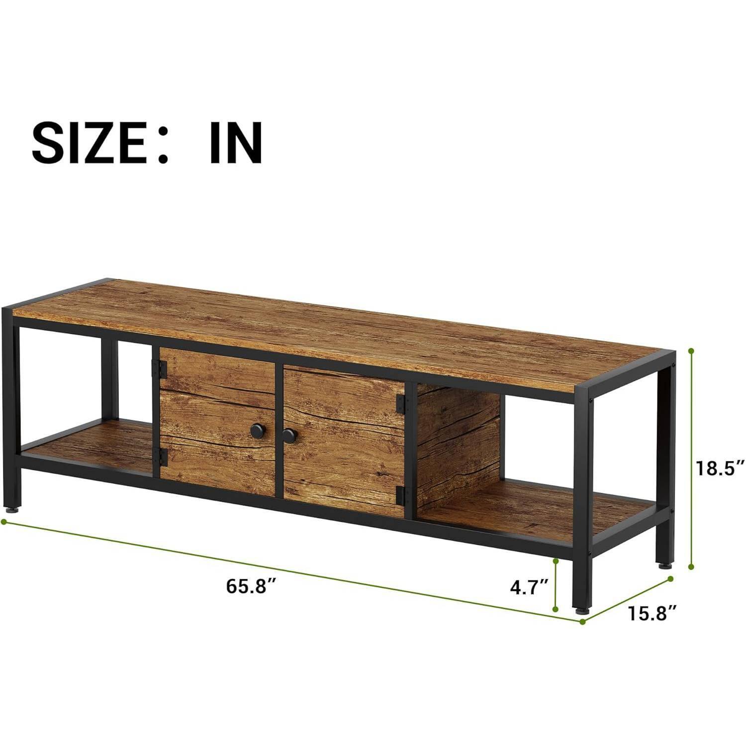 SIZE: IN  
65.8" x 18.5" x 15.8" x 4.7"