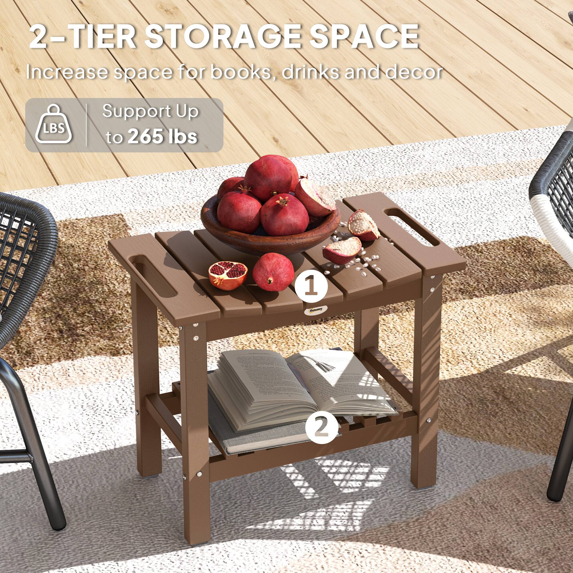 2-TIER STORAGE SPACE
Increase space for books, drinks and decor
Support Up to 265 lbs
1 2