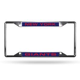 Rico Industries - New York NY Football Giants All Corner EZ View Chrome Metal Laser Cut License Plate Frame - Multi