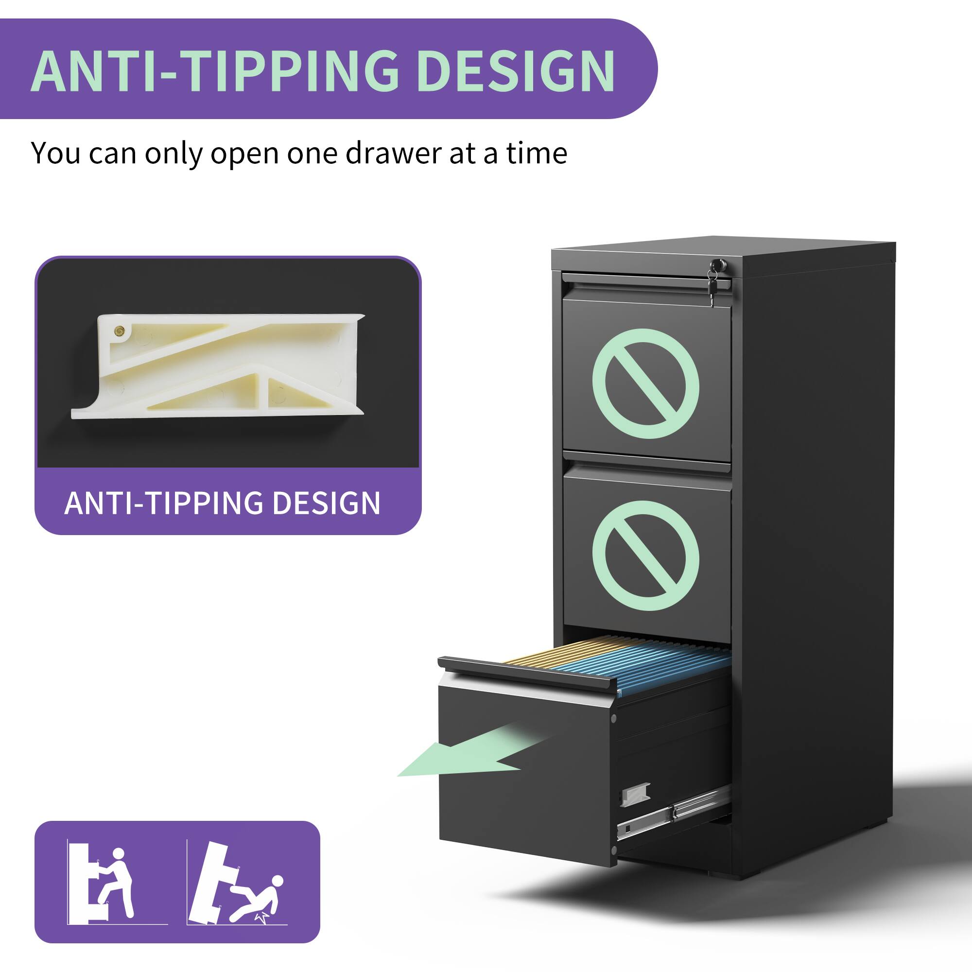 ANTI-TIPPING DESIGN

You can only open one drawer at a time

ANTI-TIPPING DESIGN