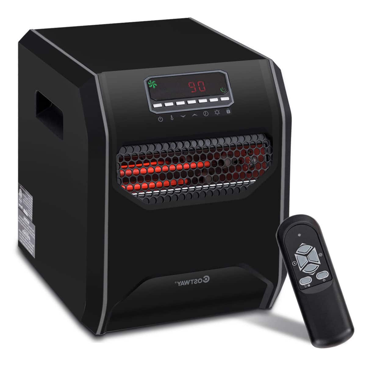 Front. Costway - Costway Portable Electric Space Heater 1500W 12H Timer LED Remote Control Room Office - Black.