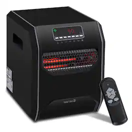 Costway - Portable Electric Space Heater 1500W 12H Timer LED Remote Control Room Office - Black