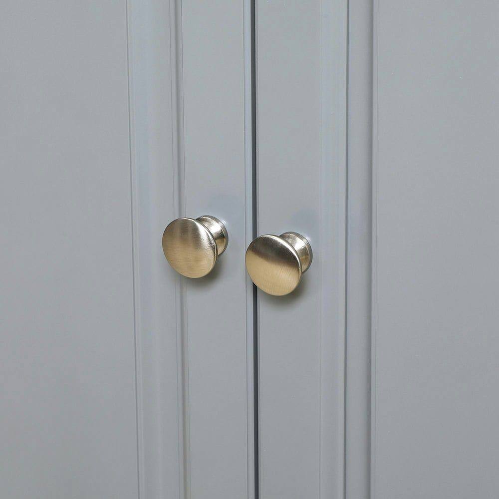 Angle. Kadyn - Rolling Kitchen Island with Drop-Leaf & 2 Storage Cabinets, Dark Gray - Gray.