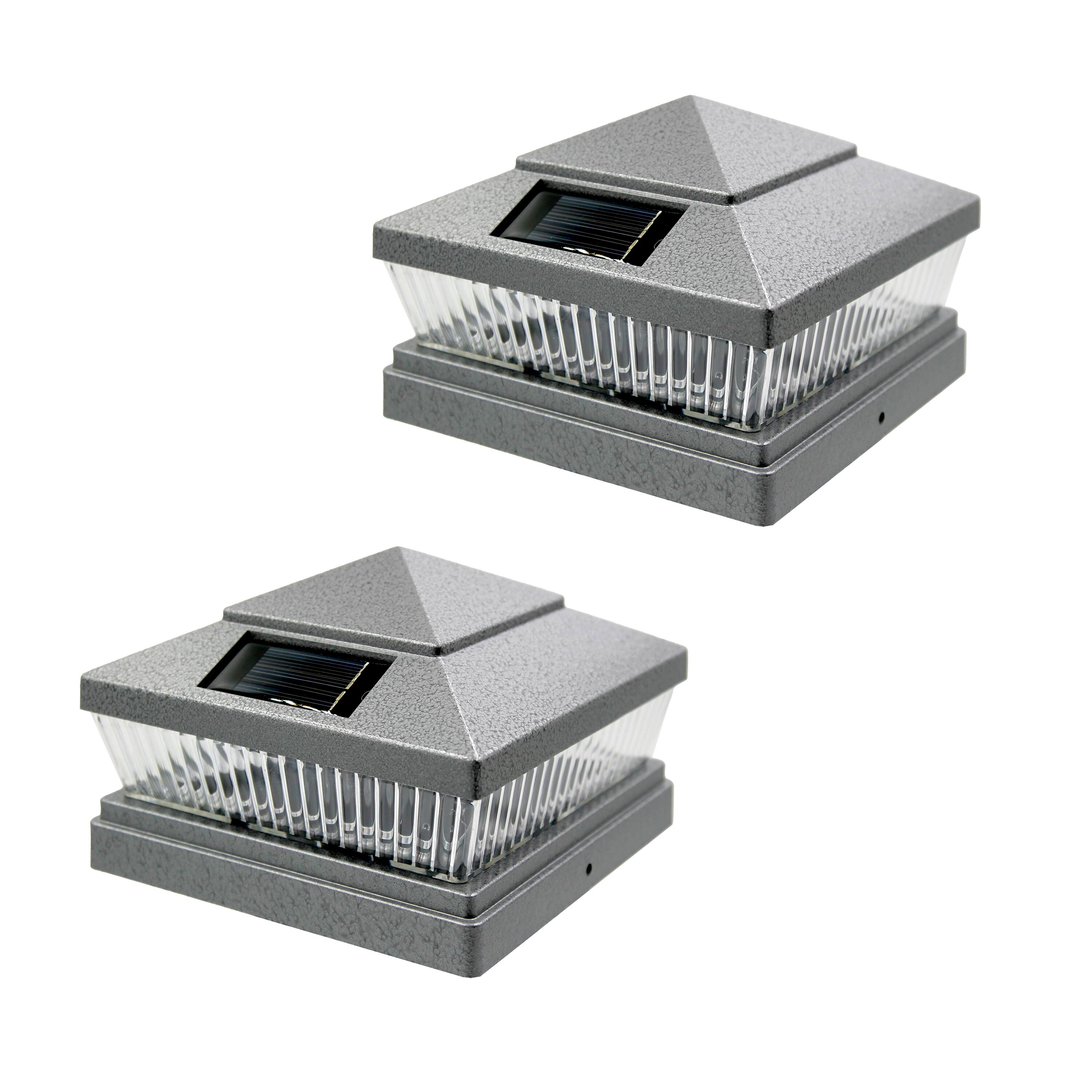 Alt View 3. FC Design - FC Design Silver Solar Post Cap Light 5 Ultra-Bright LED 78 Lumen Fit 4x4 Inch Wood Vinyl Deck Posts , set of 6 - Multicolor.