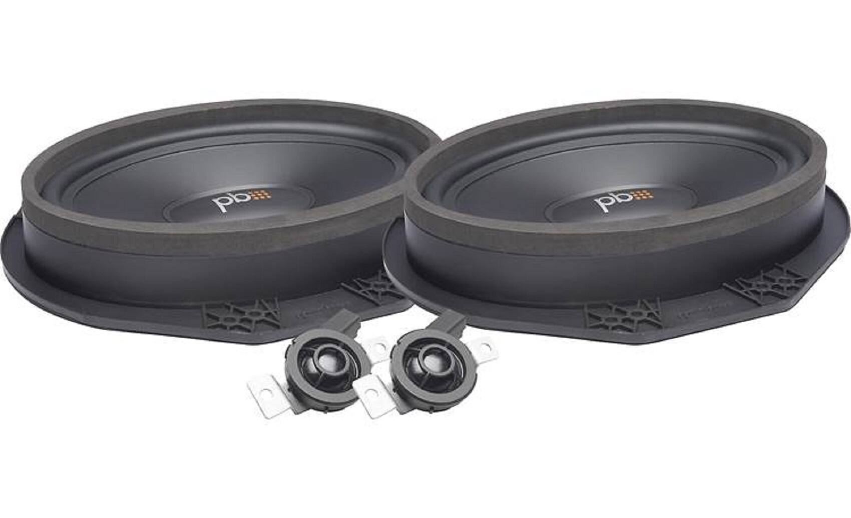 Front. Powerbass - OE Series 6x9in. OEM Replacement Component Speaker with Injection Molded PP Cone - black.
