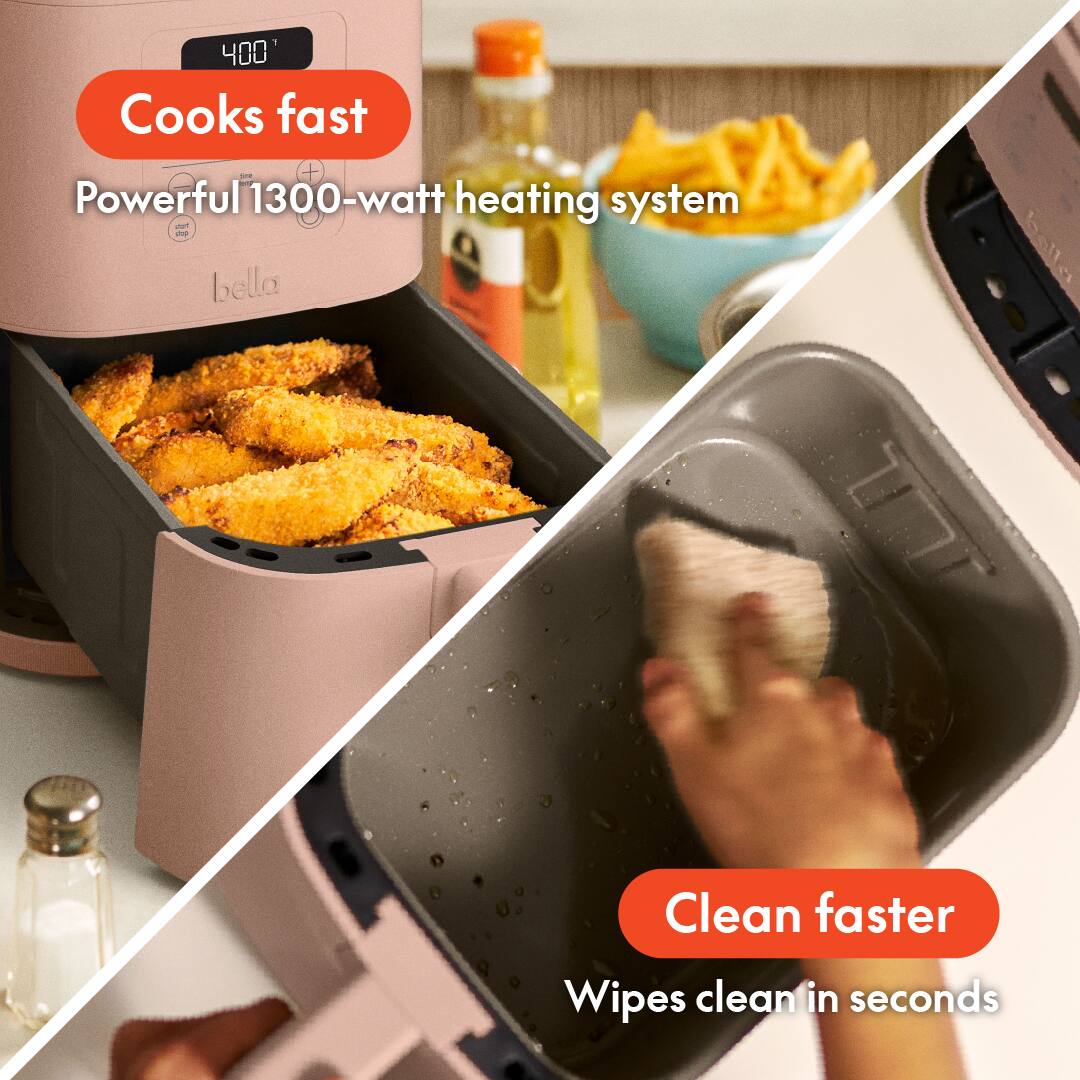 400 Cooks fast - Powerful 1300-watt heating system - bella LT Clean faster - Wipes clean in seconds