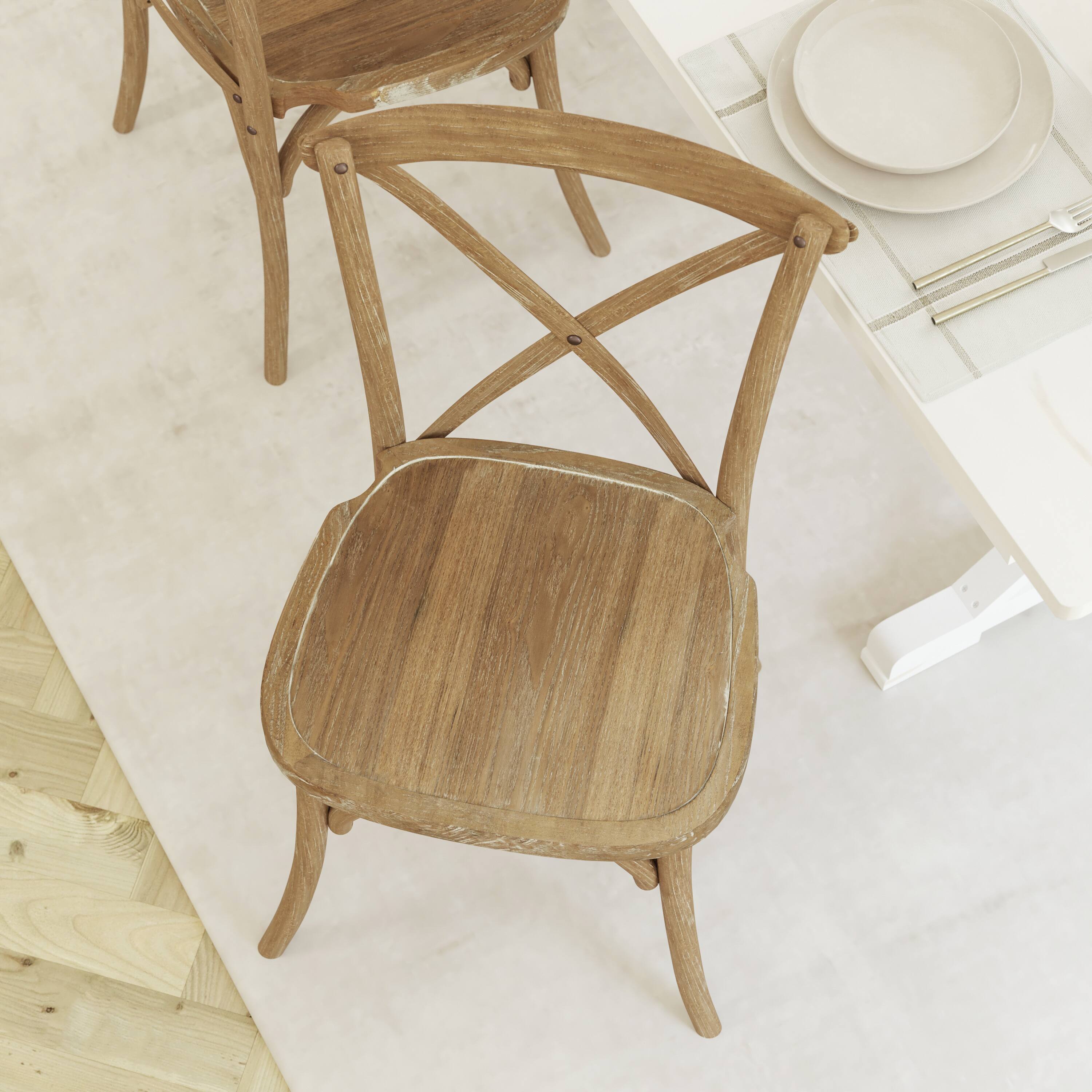 Alt View 5. Emma + Oliver - X-Back Chair - Medium Natural White Grain.