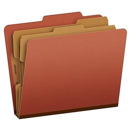 Pendaflex - Moisture Resistant Heavy Duty Classification Folder, 2-Dividers, 2" Expansion, Letter Size, 10/Box - Brick Red